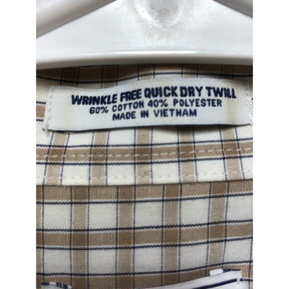 IZOD Wrinkle Free Quick Dry Twill Plaid Button Down Long Sleeve Shirt - Picture 3 of 12